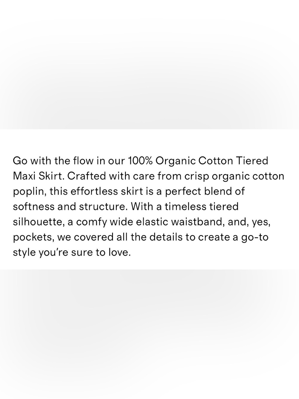 NWT Quince 100% Organic Cotton Poplin Tiered Navy Blue Maxi Skirt, Medium - Picture 8 of 8
